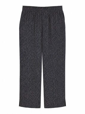 Vintage 90s Koret Womens Size 16 Navy Beige Abstract Print Pull On Pants